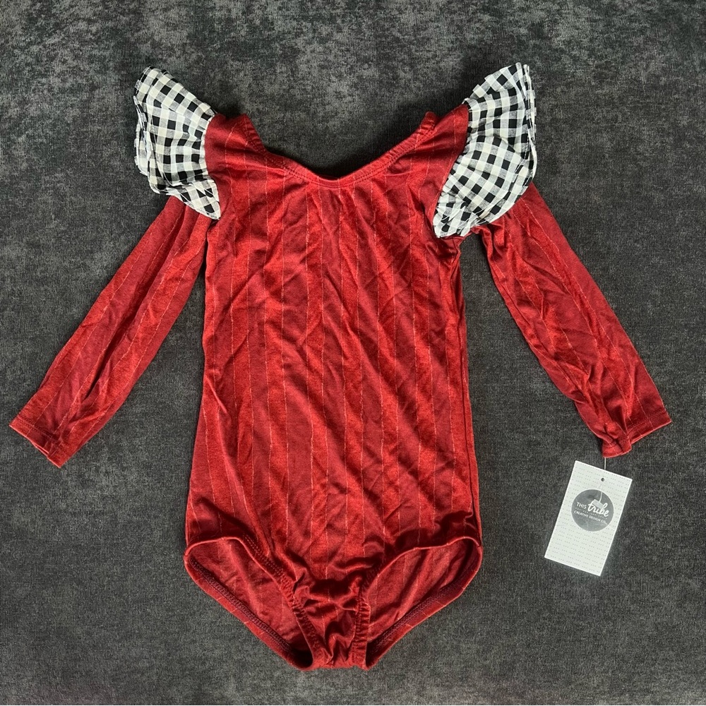 NWT This Tribe of Three Checkered Leotard Size 7/8